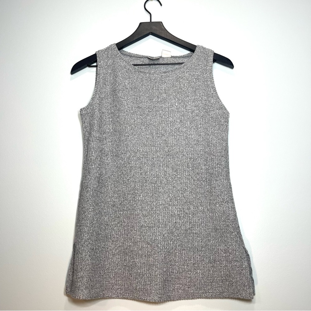CHICO'S Zenergy Waffle Layer Active Tank Top Gray Chico Size 00P (US 2 Petite)